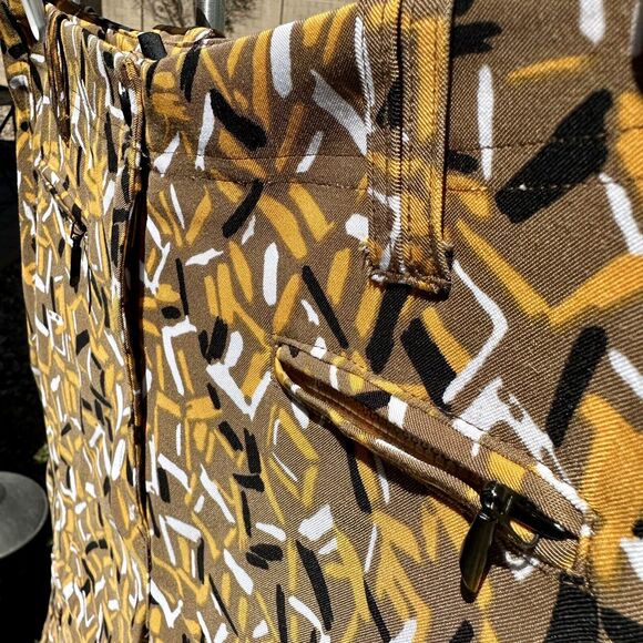 Vintage Jamie Sadock Bermuda Golf Shorts Orange And Black Print Size 8 - Picture 4 of 8